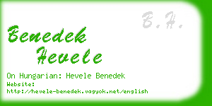 benedek hevele business card